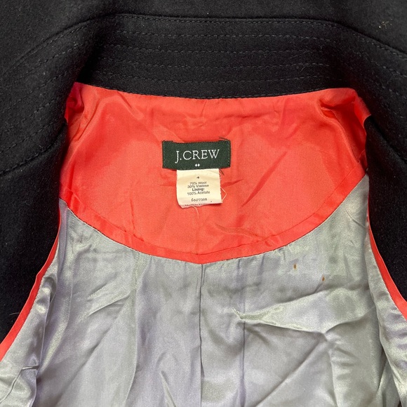 J. Crew Black Wool Trench Peacoat Coat Jacket Button Detail - 4 - Picture 5 of 9